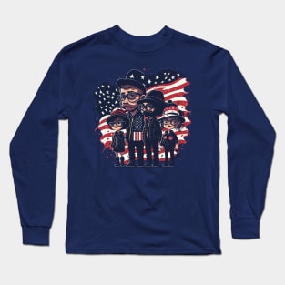 Patriotic American Family Long Sleeve T-Shirt